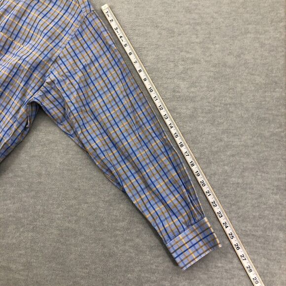Scott Barber Button Down Shirt Mens Size XL Window Pane Plaid Long Sleeve - Picture 11 of 16